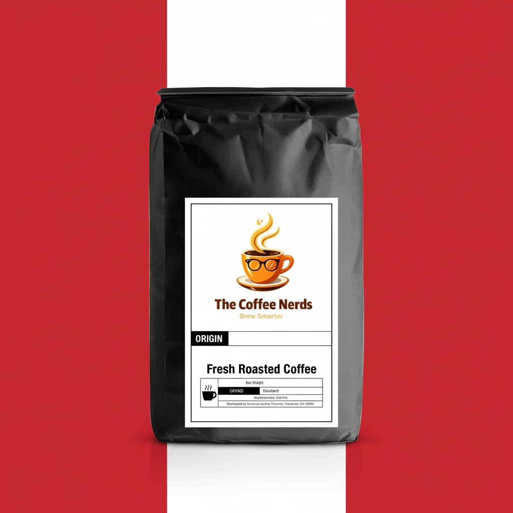 Peru Coffee with Flag Background